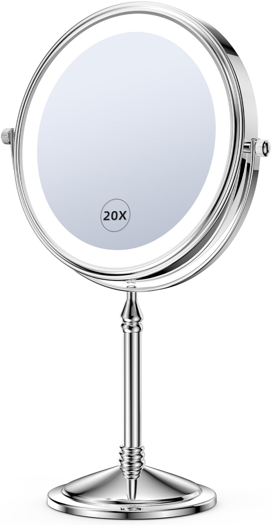 DOWRY lighted makeup mirror with 20x magnification for precise details