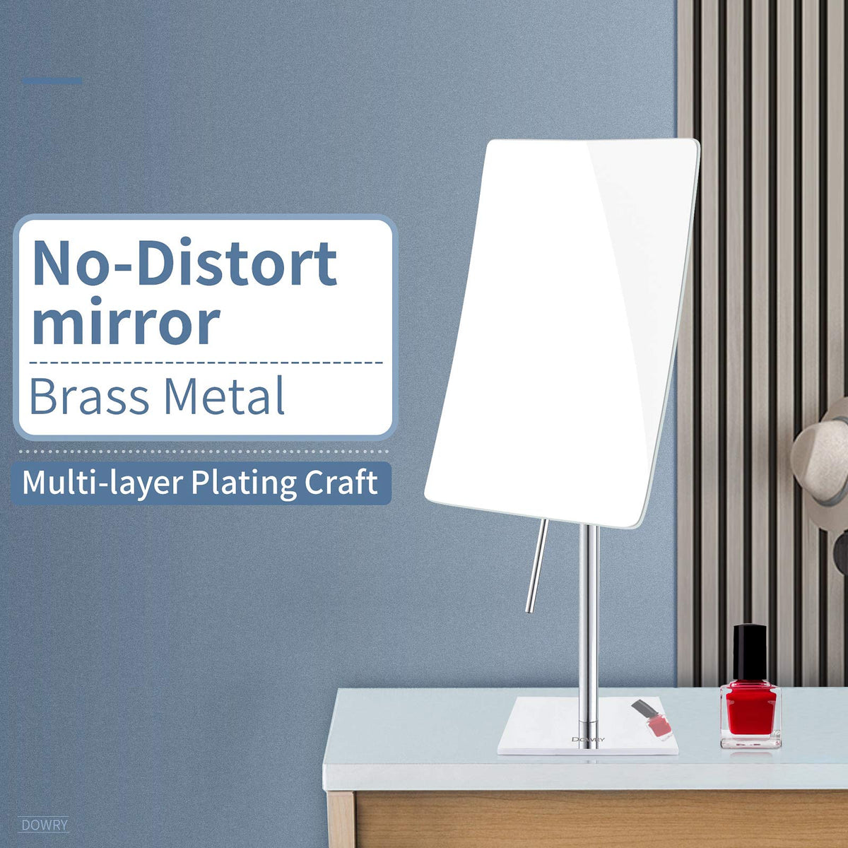 Dowry polished chrome finish detail showing stylish vanity accent