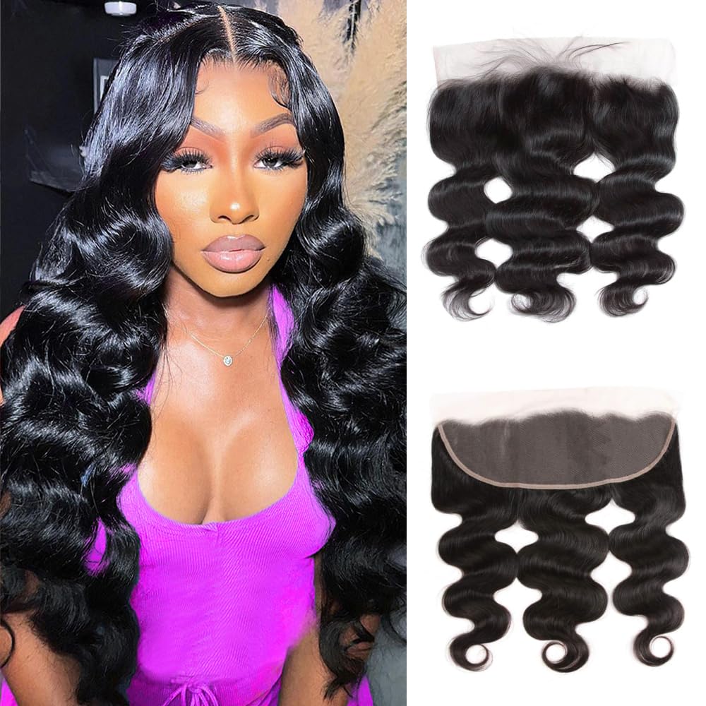Dowstalgirl 13x4 HD lace frontal closure with natural parting and body wave for versatile styling.