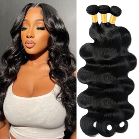 Dowstalgirl body wave bundles 16-inch pack for full, natural quick weave