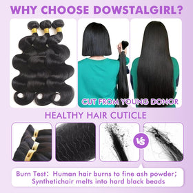 Dowstalgirl natural black color ready for dye or styling