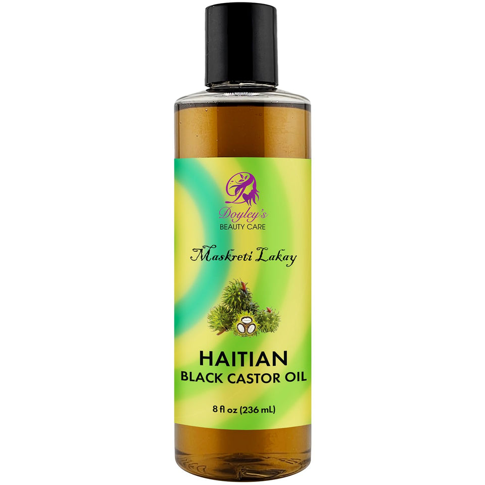 Doyleys Haitian Castor Oil bottle for versatile hair and skin care.