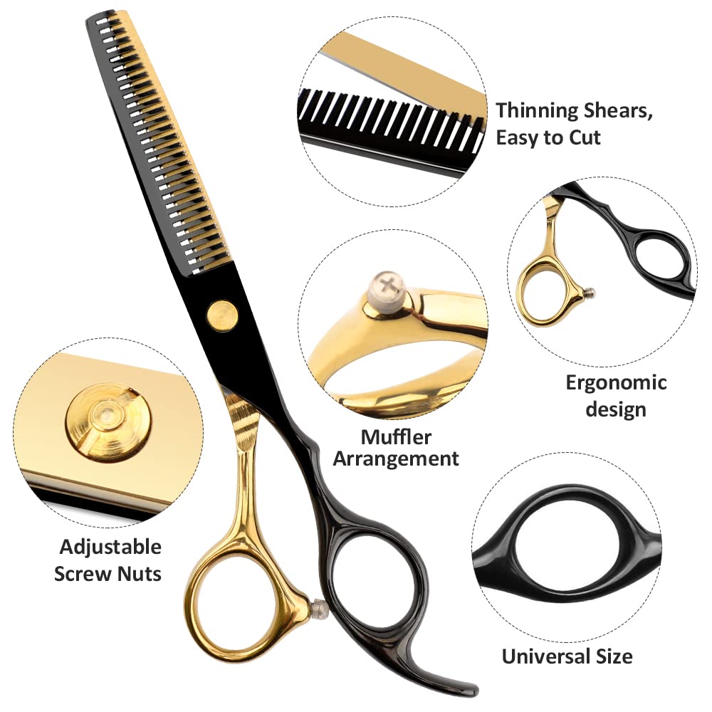 Dozmux 6.7in salon scissors with 3.8in blades for versatile cuts.