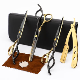 Dozmux professional hair cutting scissors close-up highlighting razor-sharp blades.