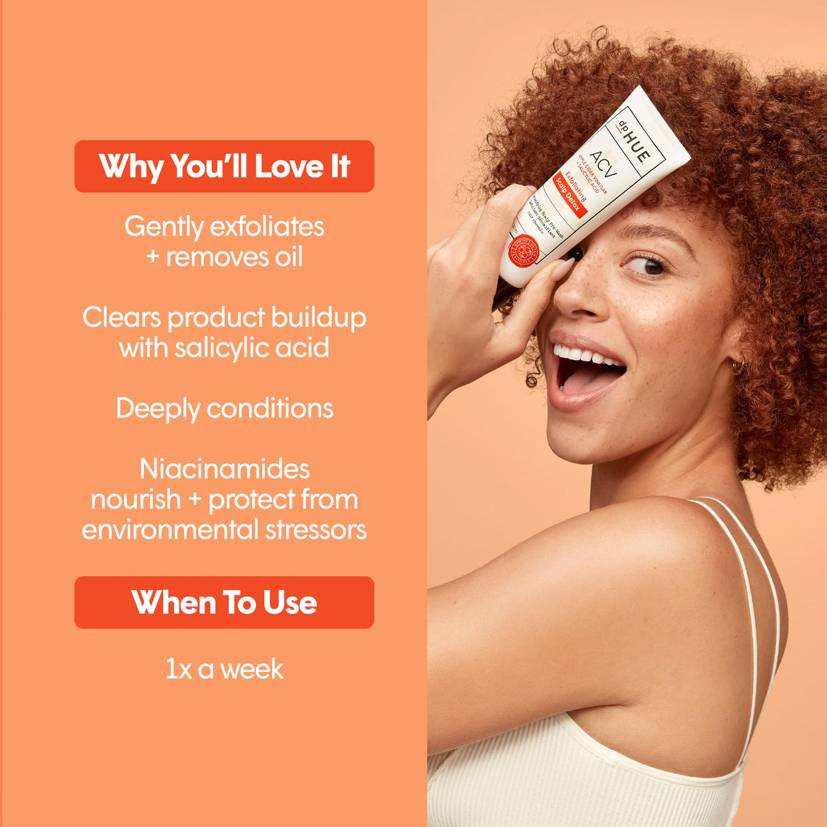 Massaging dpHUE Scalp Detox into roots to reach the scalp effectively.