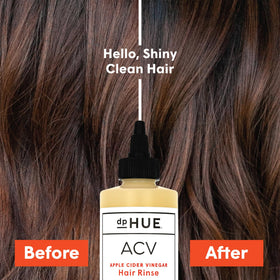 dpHUE Apple Cider Vinegar Hair Rinse back label mentions lavender and aloe for conditioning