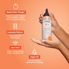 dpHUE Apple Cider Vinegar Hair Rinse top view highlights color-safe formula