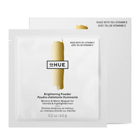 dpHUE Brightening Powder packaging close-up, highlighting color-safe formula for blonde hair.