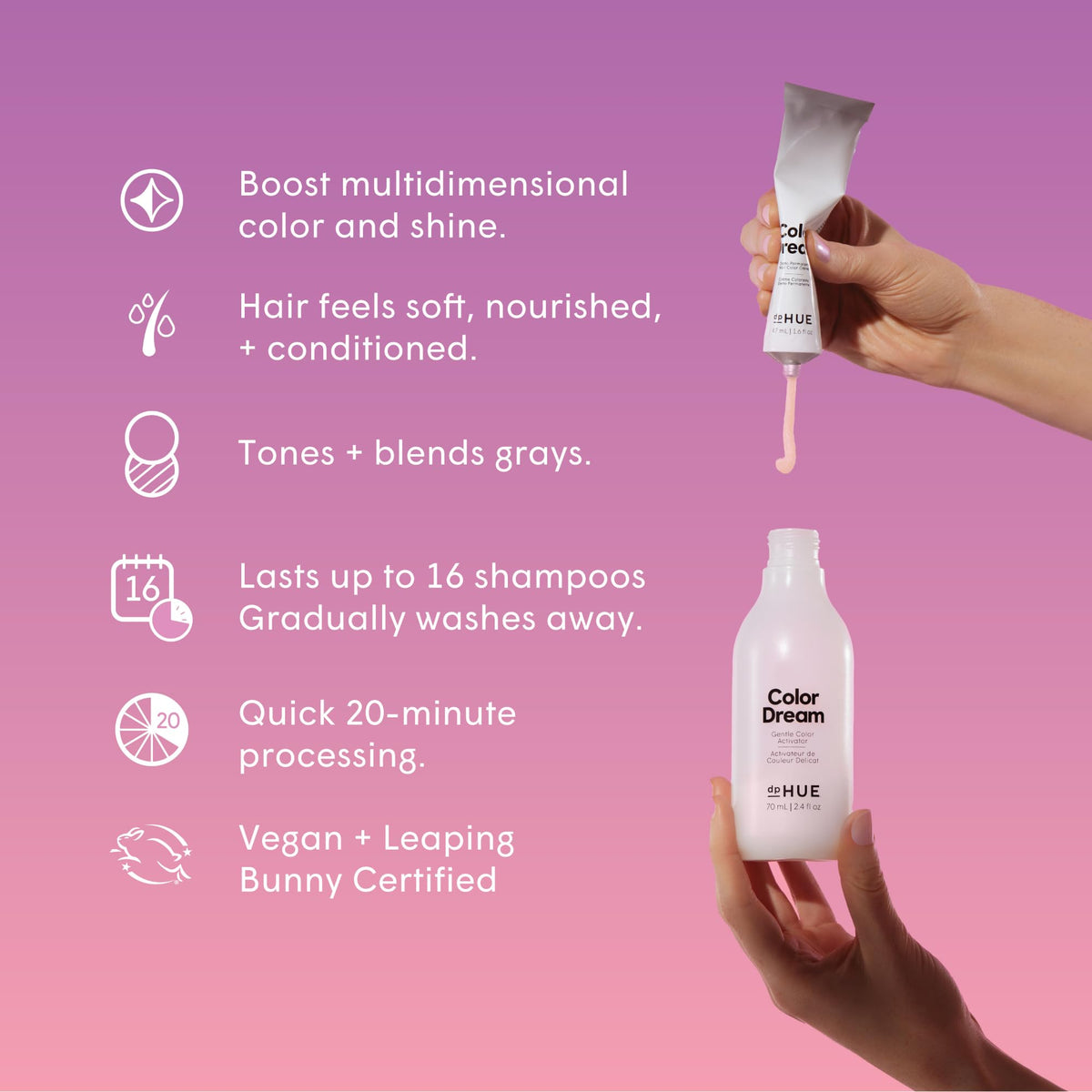 dpHUE Color Dream Cool Blonde application demonstrates quick 20-minute color refresh.
