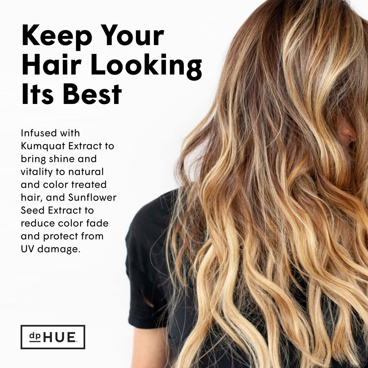 dpHUE Color Fresh Conditioner in shower scene suggesting weekly color-safe hydration.