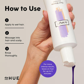 dpHUE Cool Blonde Shampoo silk proteins soften strands during cleansing