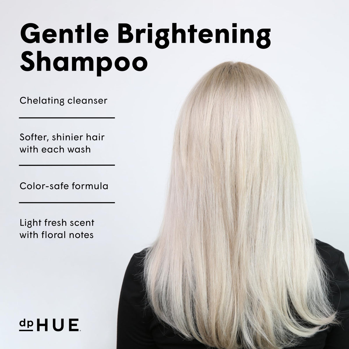 dpHUE Gentle Brightening Shampoo rich lather demonstrates effective cleansing.