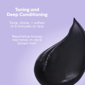 dpHUE Gloss+ Green swatch shows toning effect for brassy tones on dark hair