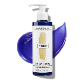 dpHUE Gloss+ Toning Purple bottle neutralizes brass for cooler blonde tones