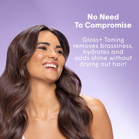dpHUE Gloss+ Toning Purple gloss adds shine and cool hues to hair