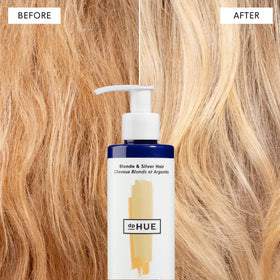 dpHUE Gloss+ Toning Purple hair swatches demonstrate brass neutralization on blondes