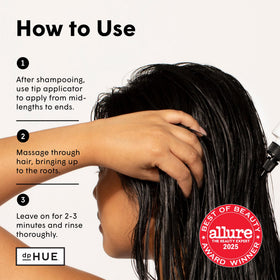 dpHUE Glossy Glaze application on mid-lengths for even coverage.