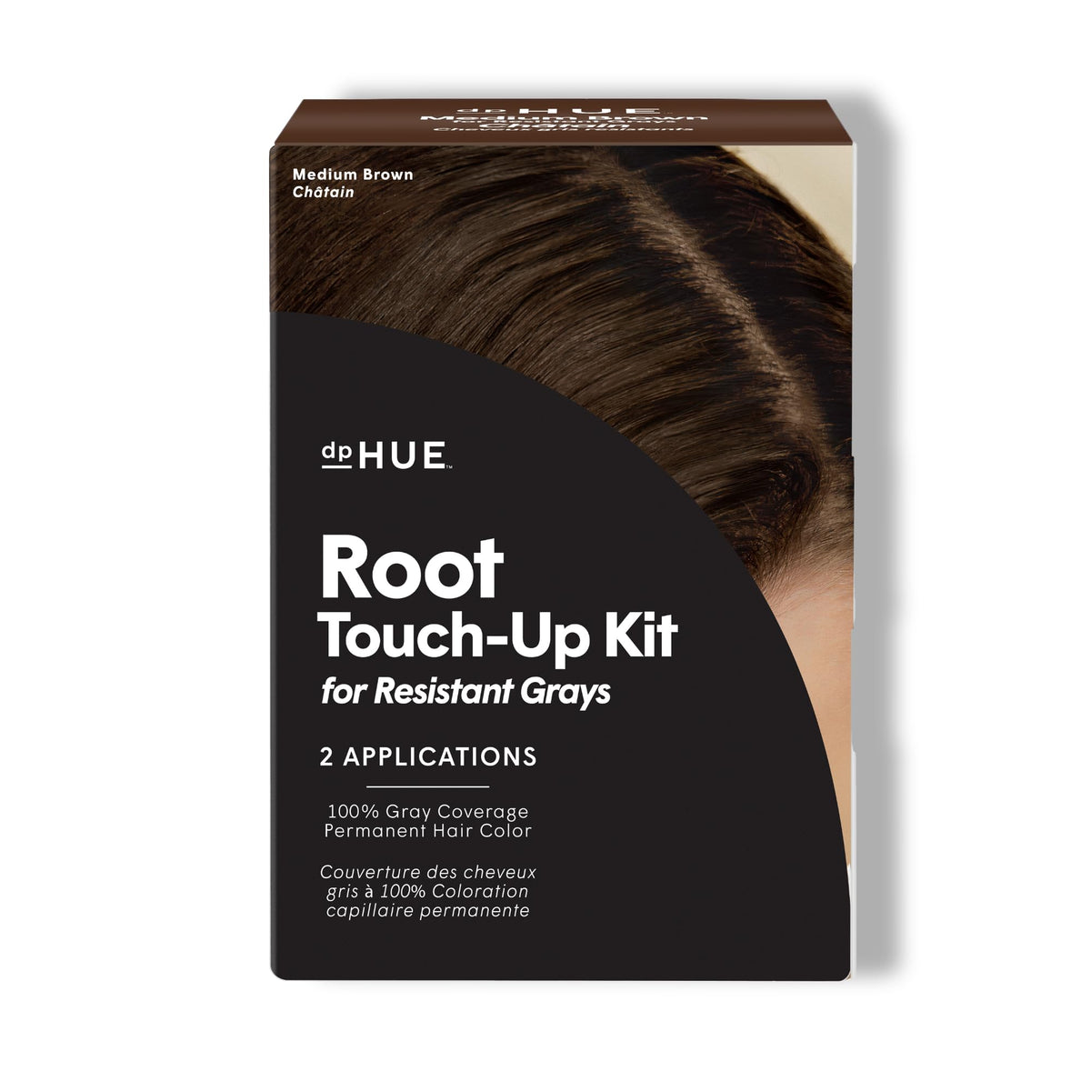 dpHUE Root Touch-Up bottle demonstrates creamy formula for resistant gray coverage