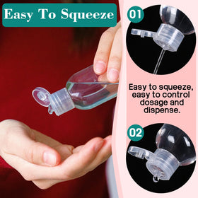 DPLASKA easy-to-squeeze travel bottles enable controlled dispensing
