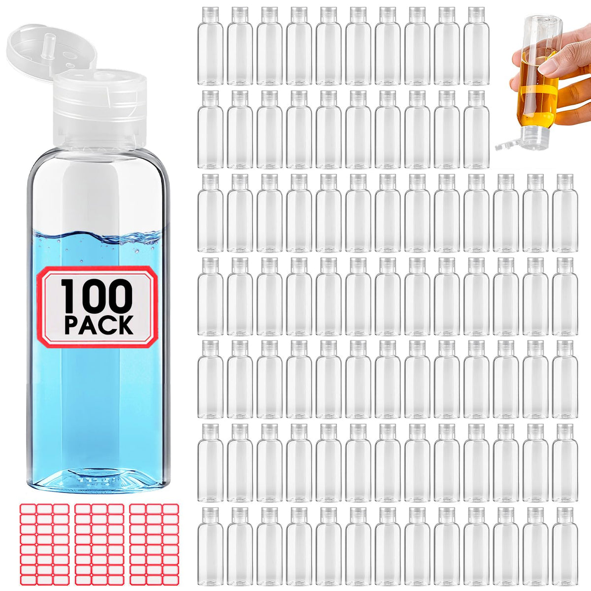 DPLASKA empty travel bottles with flip cap offer leakproof packing
