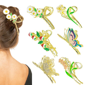 DPWCVM butterfly flower clip provides secure daily hold with subtle sparkle.