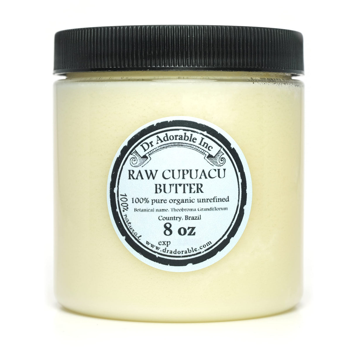 Dr Adorable Cupuacu Butter 8oz jar offers deep hydration for soft, smooth skin.