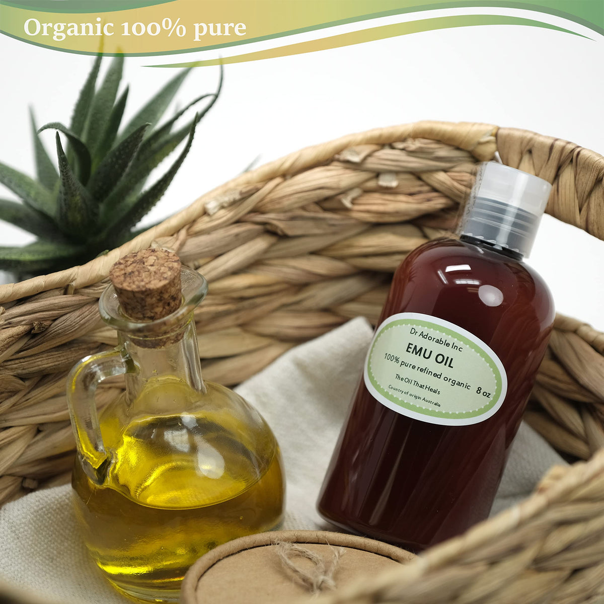 Dr Adorable Emu Oil pour demonstrates easy application and moisture.
