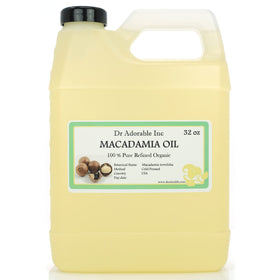 Dr Adorable Macadamia Oil bottle 32 oz for skin and hair nourishment.