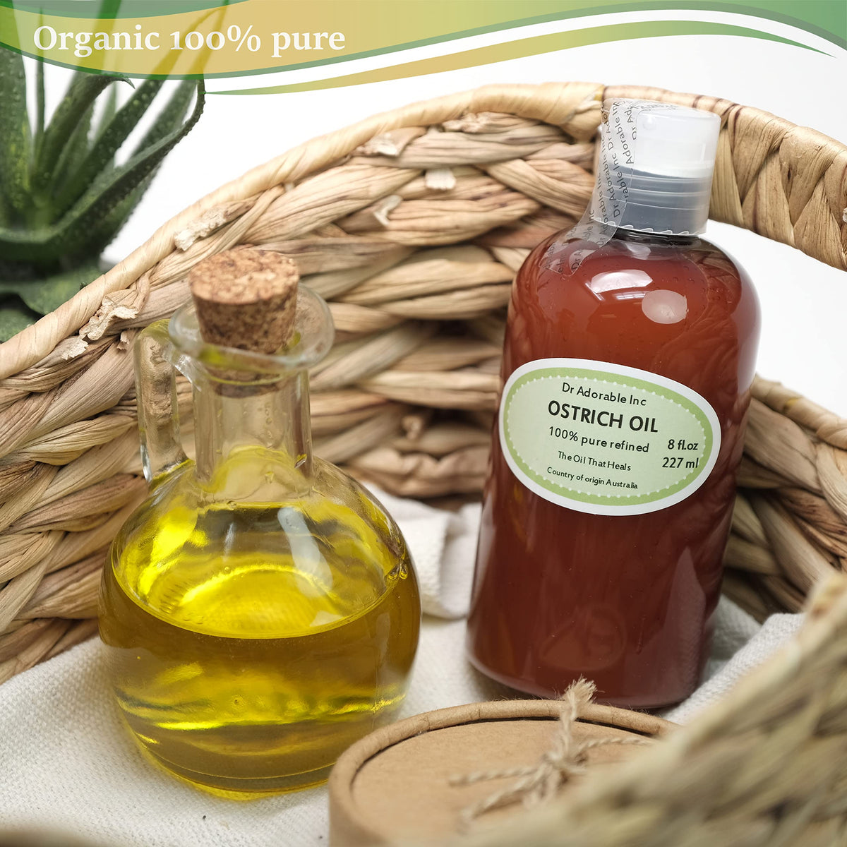 Dr Adorable Ostrich Oil packaging highlighting sustainable, cruelty-free premium quality.