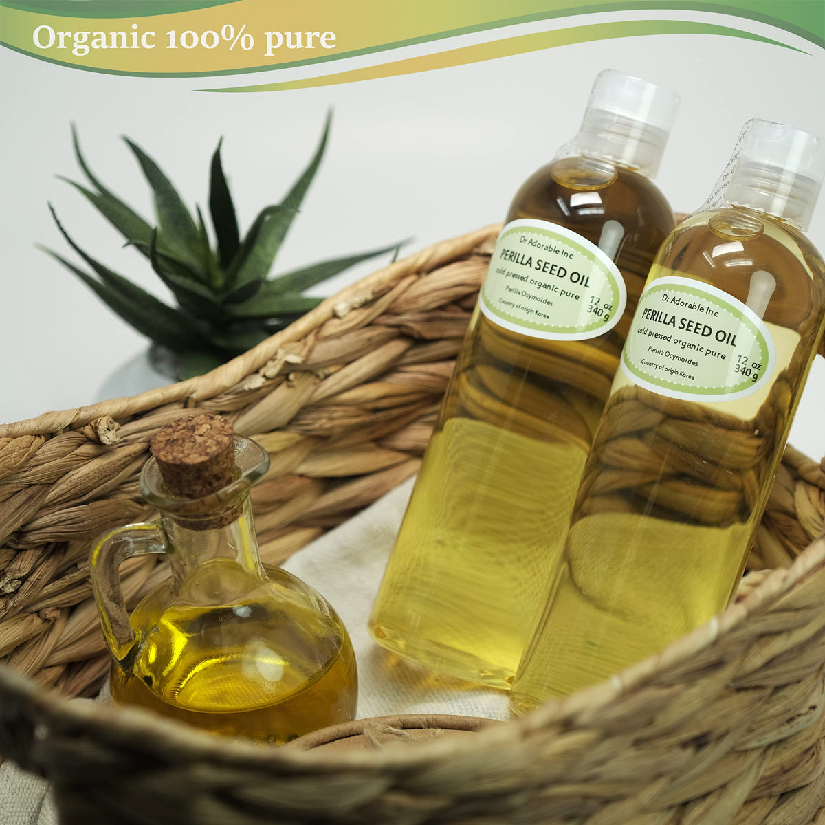 Dr Adorable Perilla Seed Oil bottle pour, easy application and quick hydration.