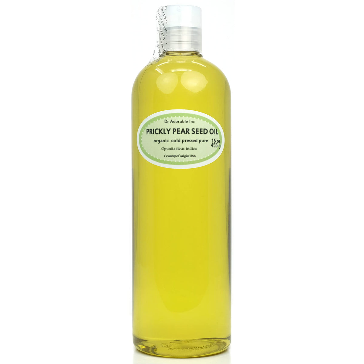 Dr Adorable prickly pear seed oil bottle showing premium, cold-pressed formula for skin and hair hydration