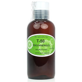 Dr Adorable Tocopherols T-50 oil-soluble vitamin E bottle pour showing purity and easy application