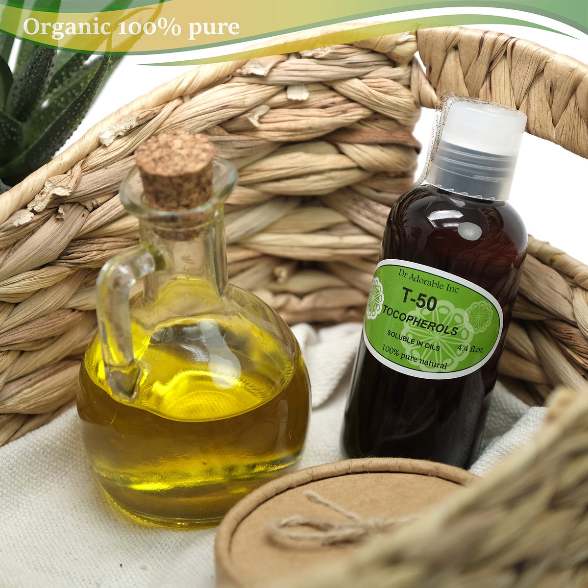Dr Adorable T50 vitamin E oil serum mix close-up illustrating compatibility with serums