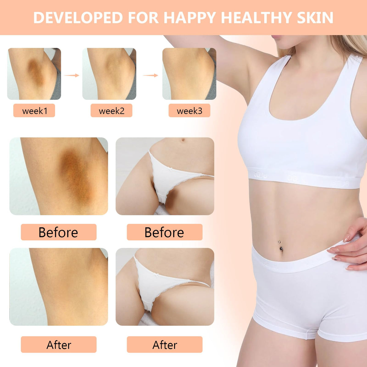 Hands applying DR.Afanyr skin bleaching cream to the skin