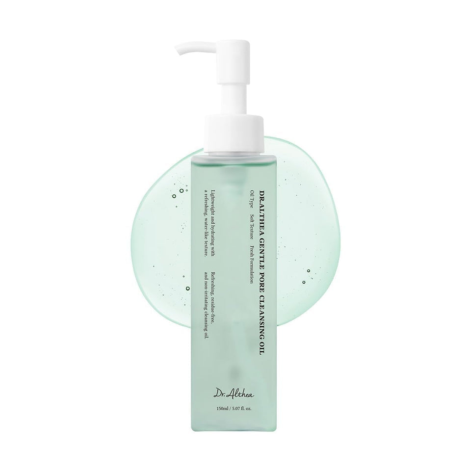 Dr.Althea Gentle Pore Cleansing Oil bottle, lightweight cleanser for refreshing makeup removal.