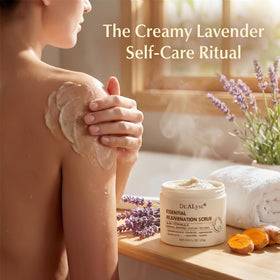 Dr.ALysc Lavender aromatherapy sprigs convey calming fragrance during routine.