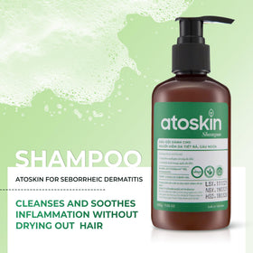 Dr. Atoskin shampoo closeup focused on scalp comfort concept