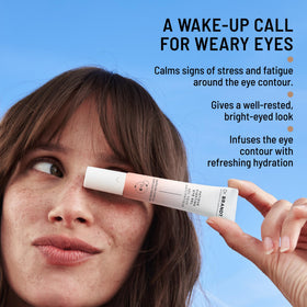 Ceramic applicator delivers cooling sensation while applying Dr. Brandt iD-STRESS eye gel.