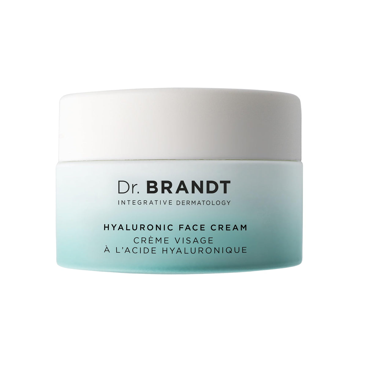 Dr. Brandt Needles No More Hyaluronic Face Cream bottle showing rich hydration.