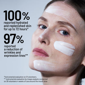 Close-up of Dr. Brandt Needles No More Hyaluronic Face Cream texture for dewy skin.