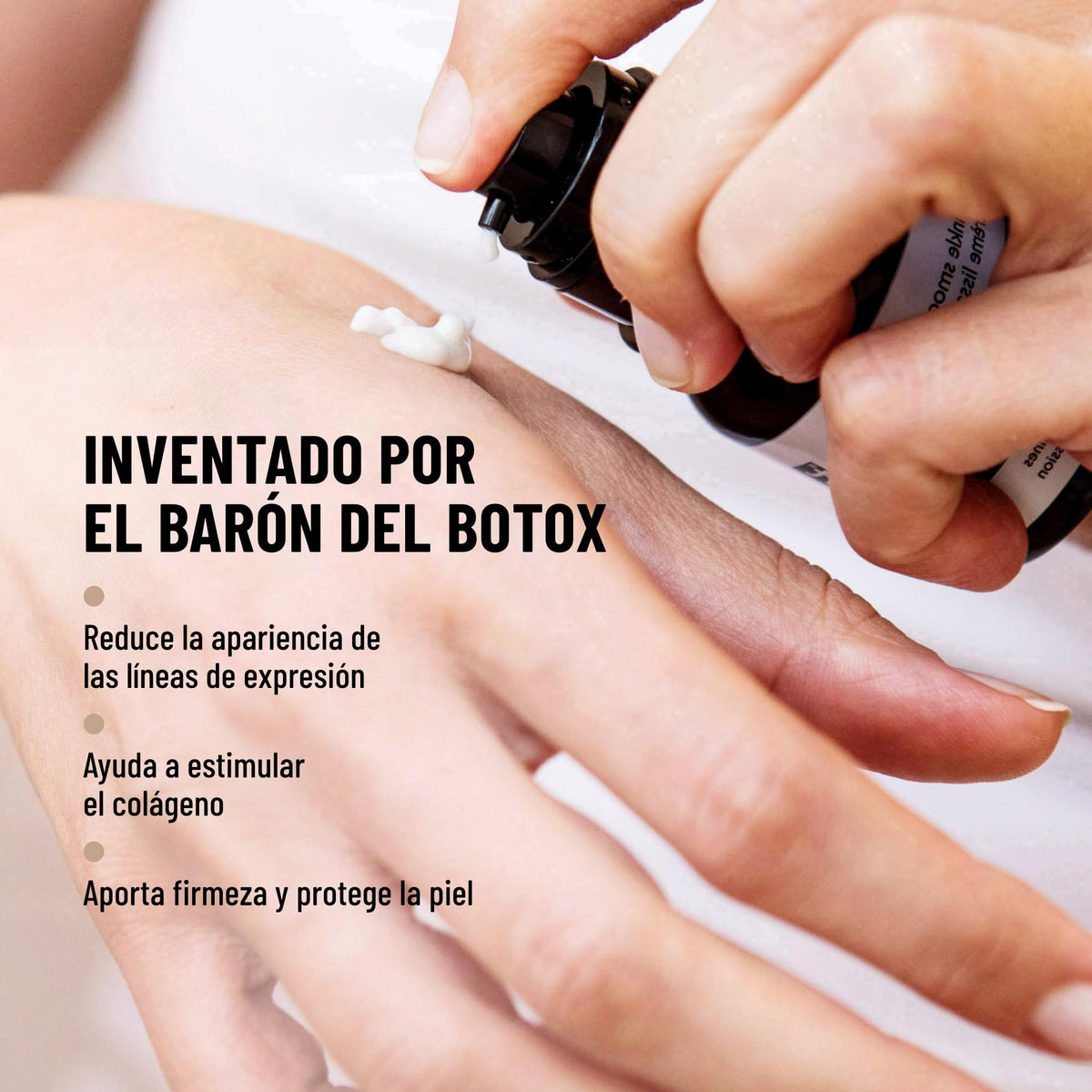 Gently patting Dr. Brandt Needles No More Wrinkle Smoothing Cream into skin.