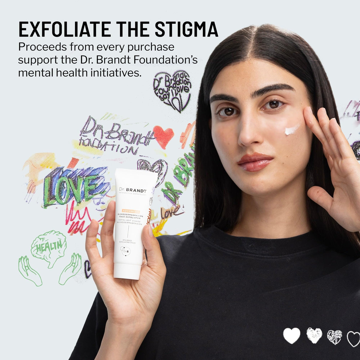 Dr. Brandt Skincare after-use glow hints at improved tone.