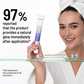 Dr. Brandt Pores No More Luminizer Primer on skin delivers natural glow.