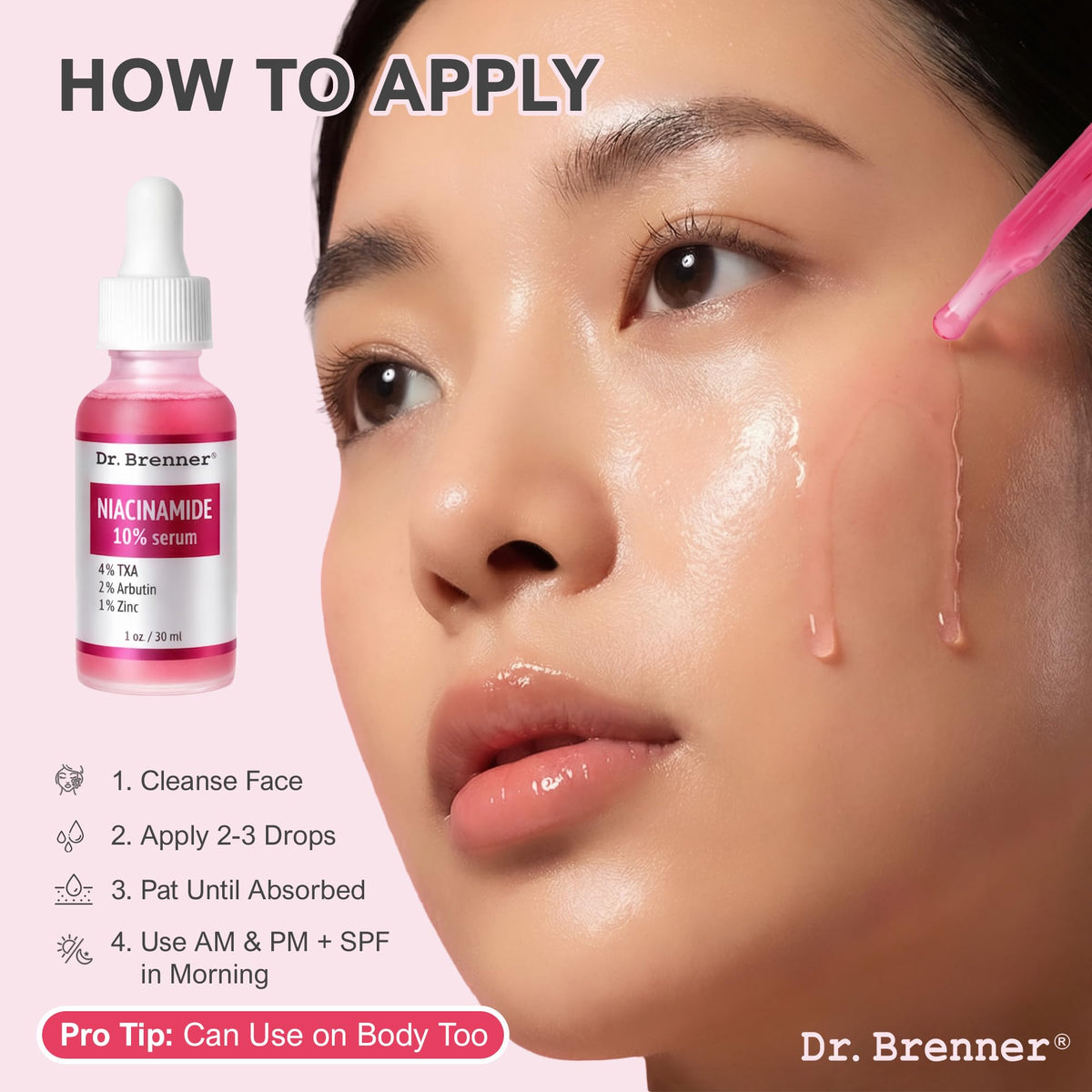 Gentle glow on skin showcases radiant, clarified complexion