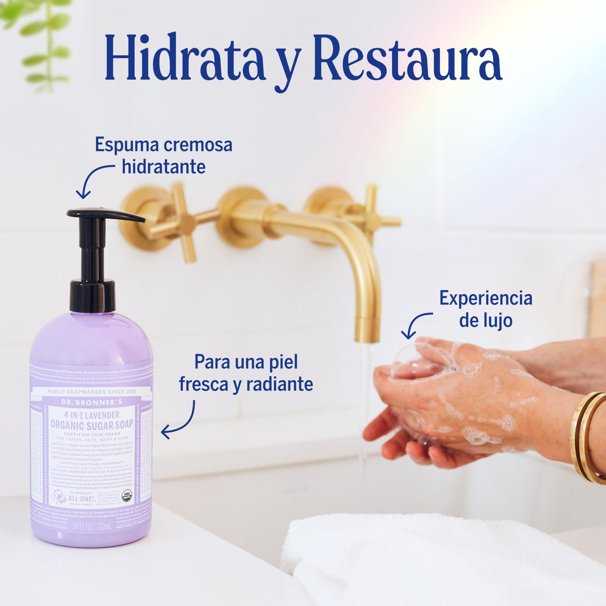 Lavender flowers hint at soothing scent in Dr. Bronner's formula
