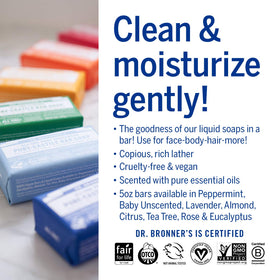 Dr. Bronner's packaging uses 100% post-consumer recycled wrappers.