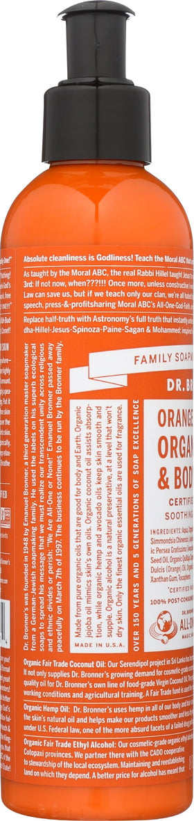 Dr. Bronner's ingredients close-up emphasizes organic certification and eco-friendly packaging