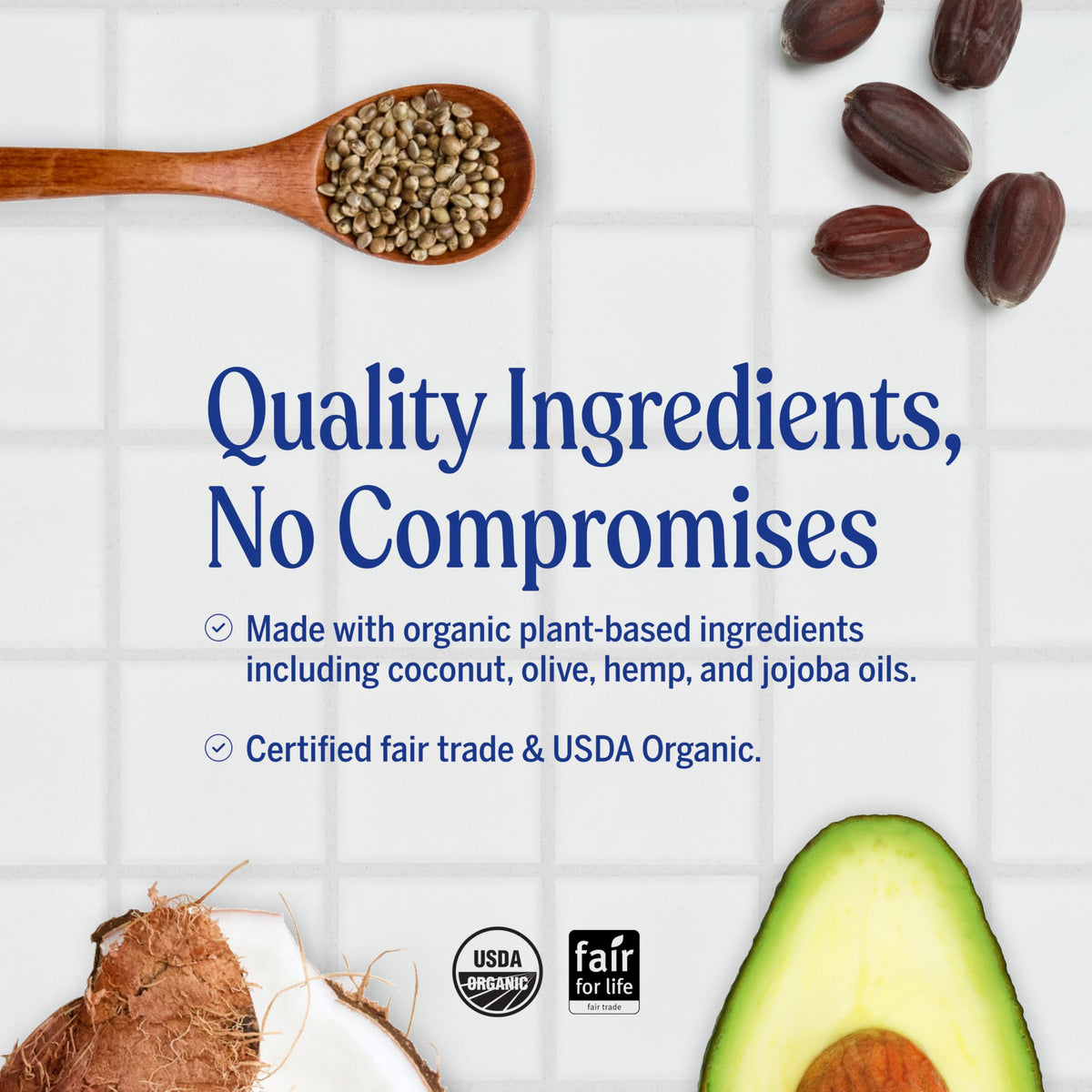 Dr. Bronner's Organic Hair Crème Lavender Coconut ingredients label highlights organic oils