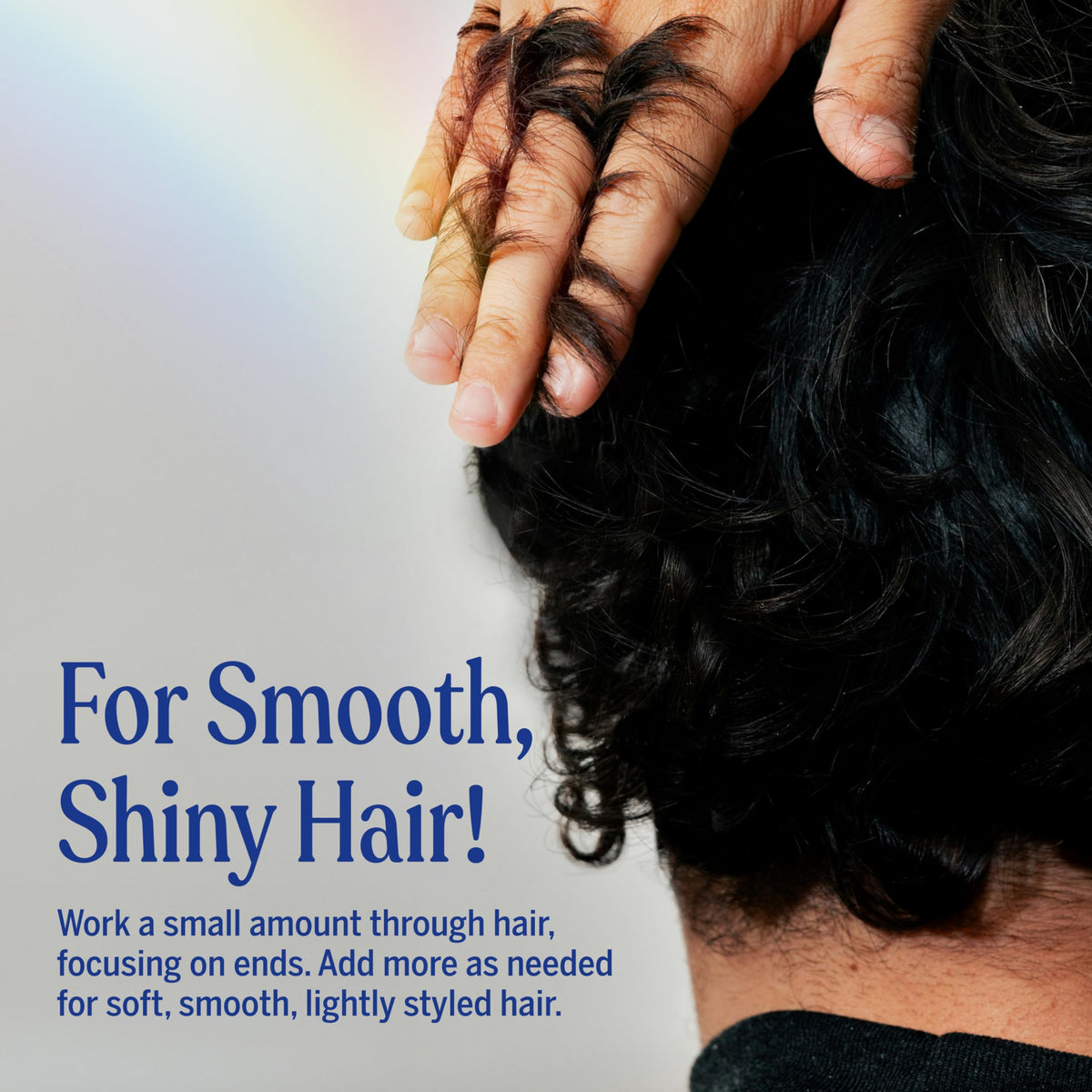 Applying Dr. Bronner's Peppermint Hair Creme for smooth finish