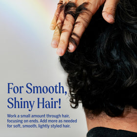 Applying Dr. Bronner's Peppermint Hair Creme for smooth finish